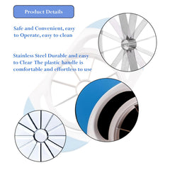 MOMISY Plastic Apple Fruit Slicer, Corer, Cutter, Divider Tool, 8 Stainless Steel Blades (WhiteBlue)