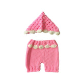 MOMISY Handmade Crochet Baby Photoshoot Photography Props, Pant Cap Costume, Pink