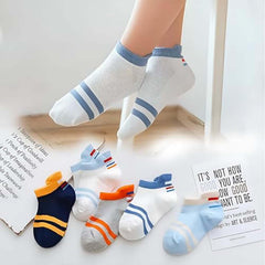 MOMISY 5 Pairs Tube Socks for children Toddlers Infant Baby Girl Boys (2Striped, 1 year to 3 year)