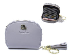 MOMISY PU Leather Women's Credit Debit Card Holder Money Wallet Purse Clutch (20 Slots Light Grey)