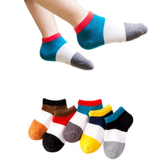 MOMISY 5 Pairs Baby Girl Boys Tube Socks Toddlers Infant Solid Color Boat Spring and Autumn Socks Stretch Baby Socks (4Color, 3 year to 5 year)