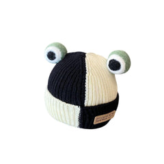 MOMISY Baby Beanie Hat, Chess Warm Toddlers Winter Hat, Double Pom Pom Beanies for Boys & Girls Woolen Knitted Cap (6 Months - 2 Years) (Black)