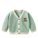 MOMISY Baby Boy & Girls Sweater Jacket Front Open Cardigan (3 to 4 Years, Light Green)