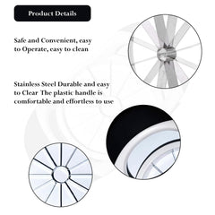 MOMISY Plastic Apple Fruit Slicer, Corer, Cutter, Divider Tool, 8 Stainless Steel Blades (WhiteBlack)