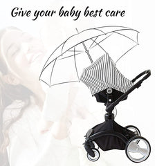 MOMISY Car Seat Canopy Nursing Scarf Poncho Multi-Use Cover, Shopping Cart Cover, Stroller Cover, Infinity Scarf 360° Privacy Breastfeeding Protection, Baby Shower - Black White Strip