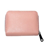 MOMISY PU Leather Credit Debit Card Holder Wallet Card Case ID Case Organizer Holder Zipper Wallet Coin Purse for Men & Women (14 Slots Peach)