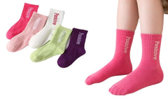 MOMISY 5 Pairs Baby kids Girl Boys Mesh Fruit Embroidery Toddlers Infant Solid Color Cotton Stretch Baby Socks (IN, Age, 1 Year, 2 Years, Standard, Positive)