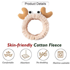 MOMISY Elastic Women's Lovely Hair Band Wash Face Spa Headband-Washable Facial Band Makeup Wrap Headbands Fits All Head Sizes (Elk Beige)