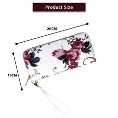 MOMISY Women's PU Leather Clutch Purse, Party Wedding Wallet with Zipper (Dark Red)
