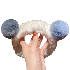 MOMISY Elastic Women's Lovely Hair Band Wash Face Spa Headband-Washable Facial Band Makeup Wrap Headbands Fits All Head Sizes (Panda White Grey)