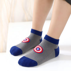 MOMISY 5 Pairs Baby Girl Boys Tube Socks Toddlers Infant Solid Color Boat Spring and Autumn Socks Stretch Baby Sock - Multicolor (IN, Age, 1 Year, 3 Years, CaptainAmerica)