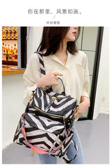 MOMISY Backpack Women Rucksack handbag and Shoulder PU Leather Travel Daypack Waterproof Ladies Girls College School Bag- Black Zebra
