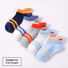 MOMISY 5 Pairs Tube Socks for children Toddlers Infant Baby Girl Boys (2Striped, 9 Year to 12 Year)