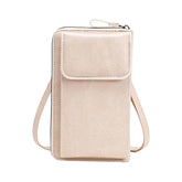 MOMISY Multi-Function Crossbody bags for Women Mobile Cell Phone Holder Card Pocket Bag Stylish PU Leather Sling Bags for Women Girls Purse Wallet Mini Shoulder Bags (Off White)