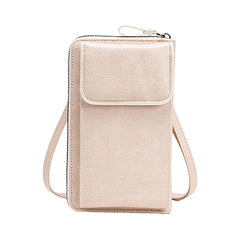 MOMISY Multi-Function Crossbody bags for Women Mobile Cell Phone Holder Card Pocket Bag Stylish PU Leather Sling Bags for Women Girls Purse Wallet Mini Shoulder Bags (Off White)