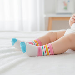 MOMISY 5 Pairs Baby Kids Girl Boys Tube Socks Toddlers Comfortable Ankel Length gifts (IN, Age, 0 Months, 12 Months, Multi Strawberry)