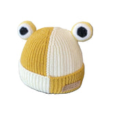 MOMISY Baby Beanie Hat, Chess Warm Toddlers Winter Hat, Double Pom Pom Beanies for Boys & Girls Woolen Knitted Cap (6 Months - 2 Years) (Yellow)