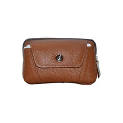 MOMISY Horizontal Mobile Cell Phone Holster Holder Pouch Case Belt Clip Case Leather Case Cover for Men (Button Brown, Horizontal)