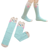 MOMISY 1 Pair of Baby Spring Winter And Autumn Combed Cotton Long Tube Knee-High Socks Suitable Age of 3 to 12 Years (GreenStripe, 3-12Y)