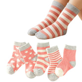 MOMISY 5 Pairs Baby Girl Boys Tube Socks Toddlers Infant Solid Color Boat Spring and Autumn Socks Stretch Baby Sock - Multicolor (IN, Age, 6 Years, 8 Years, RoseRed)