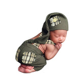 MOMISY Newborn Baby Photography Prop Outfits Solid Suspender with Cap Photo Shoot Costume for 0-6 Months (Green, 0-6 Month)