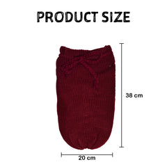 MOMISY Newborn Photography Photoshoot Prop, Crochet Costume Set, Knitted Sleep Bag (Maroon, 0-6 Months)
