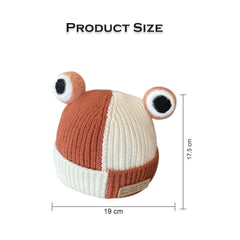 MOMISY Baby Beanie Hat, Chess Warm Toddlers Winter Hat, Double Pom Pom Beanies for Boys & Girls Woolen Knitted Cap (6 Months - 2 Years) (Brown)