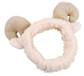 MOMISY Elastic Women's Lovely Hair Band Wash Face Spa Headband-Washable Facial Band Makeup Wrap Headbands Fits All Head Sizes (Sheep Horn Pink)