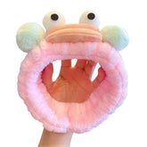 MOMISY Spa Headband for Women, Washable Facial Band, Elastic Hair Band, Makeup Wrap (Mouth-Pink, Free)