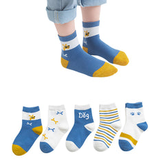 MOMISY 5 Pairs Baby Girl Boys Tube ankle Socks for Baby Girl BoysToddlers Infant kids (Greedy Dog, 1 year to 3year)-Bamboo