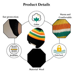 MOMISY Baby Beanie Winter Hat, Rainbow Warm Toddlers Beanies for Kids Boys & Girls Woolen Knitted Cap (6 Months - 2 Years) (Black)