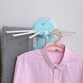 MOMISY Foldable 7 Bars Clothes Drying and Hanging Hanger Hook Rail/Indoor Multiple Clothes Hanging Hidden Rack Designer Hanger for Kitchen Wardrobe-1 Piece (Random Color)