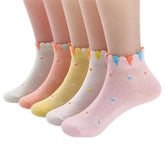 MOMISY 5 Pairs Baby Girl Boys Tube Socks Toddlers Infant Solid Color Boat Spring and Autumn Socks Stretch Baby Sock - Multicolor (IN, Age, 3 Years, 5 Years, Net Flower)