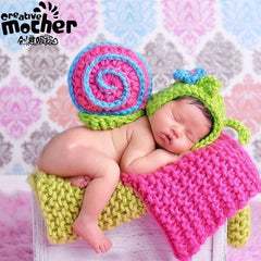 MOMISY Baby Photography Props, Baby Snail Outfit with Tail for Kids Parties Anniversaries Photography, Green Purple
