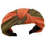 MOMISY Knotted Hairband Headband Cross Hair Band Accessories for Women and Girls (Brown Green)