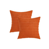 MOMISY Corduroy Cushion Throw Pillow Covers Pink 45 x 45cm, 18x18 inch (2, Orange)