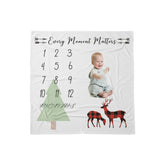 MOMISY Baby Milestone Blanket and Props for Baby's |1 to 12 Months Prop |Baby Bedding |Ac Room Blanket for Summer|Newborn| Infants Winter Blanket(Deer)
