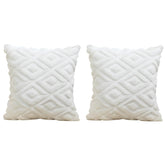 MOMISY Corduroy Cushion Throw Pillow Covers, Diamond, 45 x 45 cm, 18 x 18 inch (2, White2)