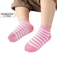 MOMISY Baby Girl Boys children Non Slip Toddlers Infant children Cotton Stretch Crew Anti skid Slip Socks-6 Pairs (AntiSkid-Stripe, 0 to 1 years)