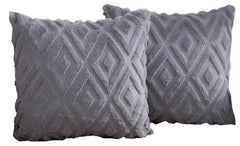 MOMISY Corduroy Cushion Throw Pillow Covers, Diamond, 45 x 45 cm, 18 x 18 inch (2, Grey2)