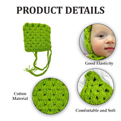 MOMISY Handmade Crochet Baby Photoshoot Photography Clothing Props, Cap-Parrot Green