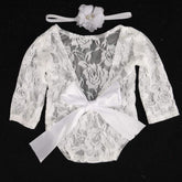 MOMISY Baby Photography Props, Dress & Headband for Kids Parties Anniversaries Photography, White
