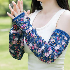 MOMISY UV Sun Protection Arm Sleeves with Thumb Hole Sun Protection Hand Cover for Running and Cycling for Women, Loose-Fit Cooling Cover