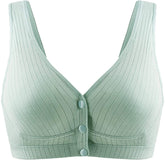 Momisy Women's Cotton Lightly Padded Wire Free Maternity Bra Green