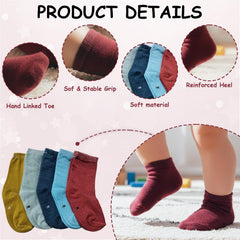 MOMISY 5 Pairs Bamboo Ankle Socks for children kids Toddlers Infant Baby Girl Boys (IN, Age, 3 Years, 5 Years, Plain)
