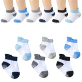 MOMISY Baby Girl Boys Non Slip Socks Toddlers Infant Cotton Anti-Slip -6 Pairs (Dotted-2Color, 1 to 3 years)