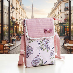 MOMISY Small Crossbody Mobile Sling Bag for Women |Stylish Phone Pouch with Detachable & Adjustable Strap |Mobile Purse|Versatile Cell Phone Pouch for Girls | Ideal Gift For Woman (Bow Pink)