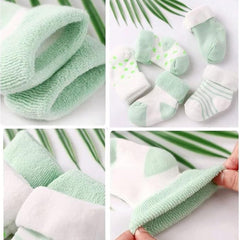 MOMISY 5 Pairs Tube Socks for Kids Toddlers Infant Baby Girl Boys (Green, 1 Year to 2 Year)