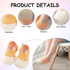 MOMISY Kids Cotton Baby Shoe Socks | Soft Breathable Socks for Kids 2–3 Years | Comfortable, Stylish & Protective Everyday Wear (Orange)