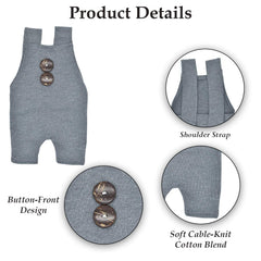 MOMISY Baby Photography Prop Outfit, Dungaree Costume, 0-3 Months, Newborn (IN, Age, 0 Months, 3 Months, Regular, Baby, Grey)